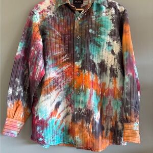 Tie-Dye Button-Up Shirt - M